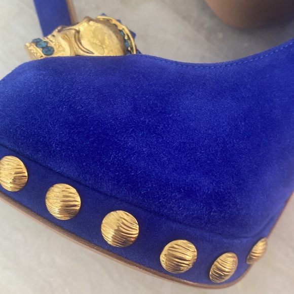 Alexander McQueen royal blue suede platform, size 38 - Picture 5 of 12